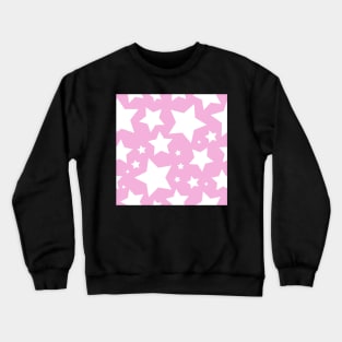 White star print on pink Crewneck Sweatshirt